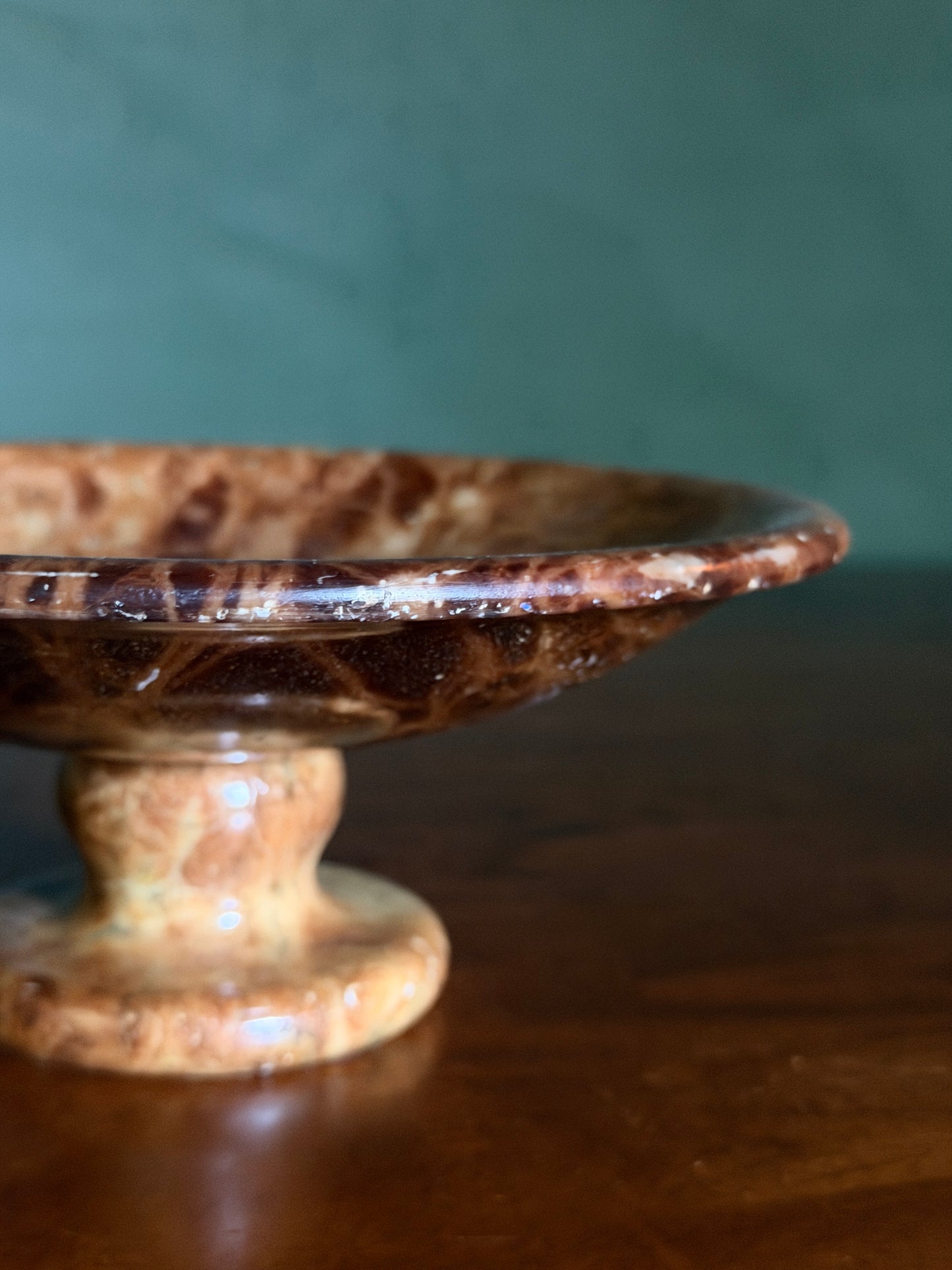 Brown Onyx Pedestal Compote