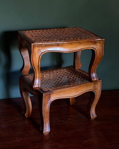 French Silhouette Caned Stool