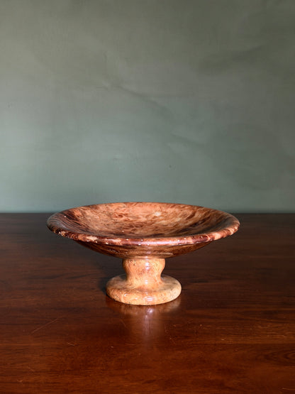 Brown Onyx Pedestal Compote