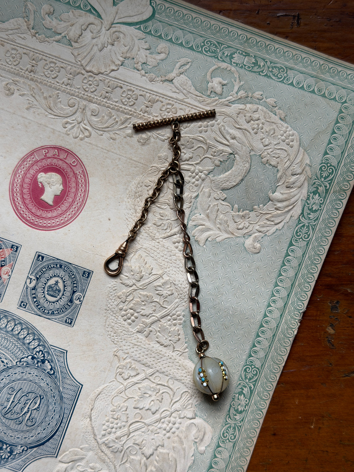 Pocket Watch Fob Chain and T-Bar