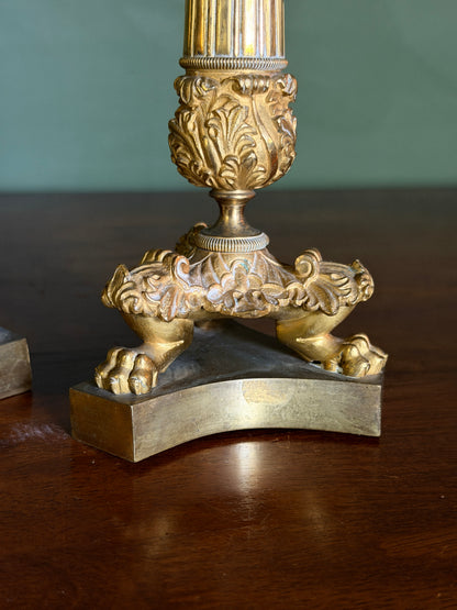 French Clawfoot Candlestick Pair