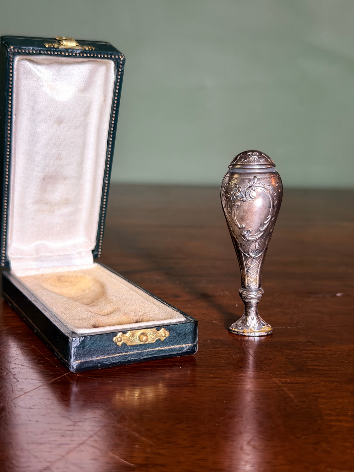 Silverplate Wax Seal that Stamps "MA"