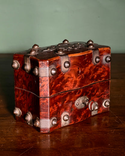 French Studded Wood Perfume Casket