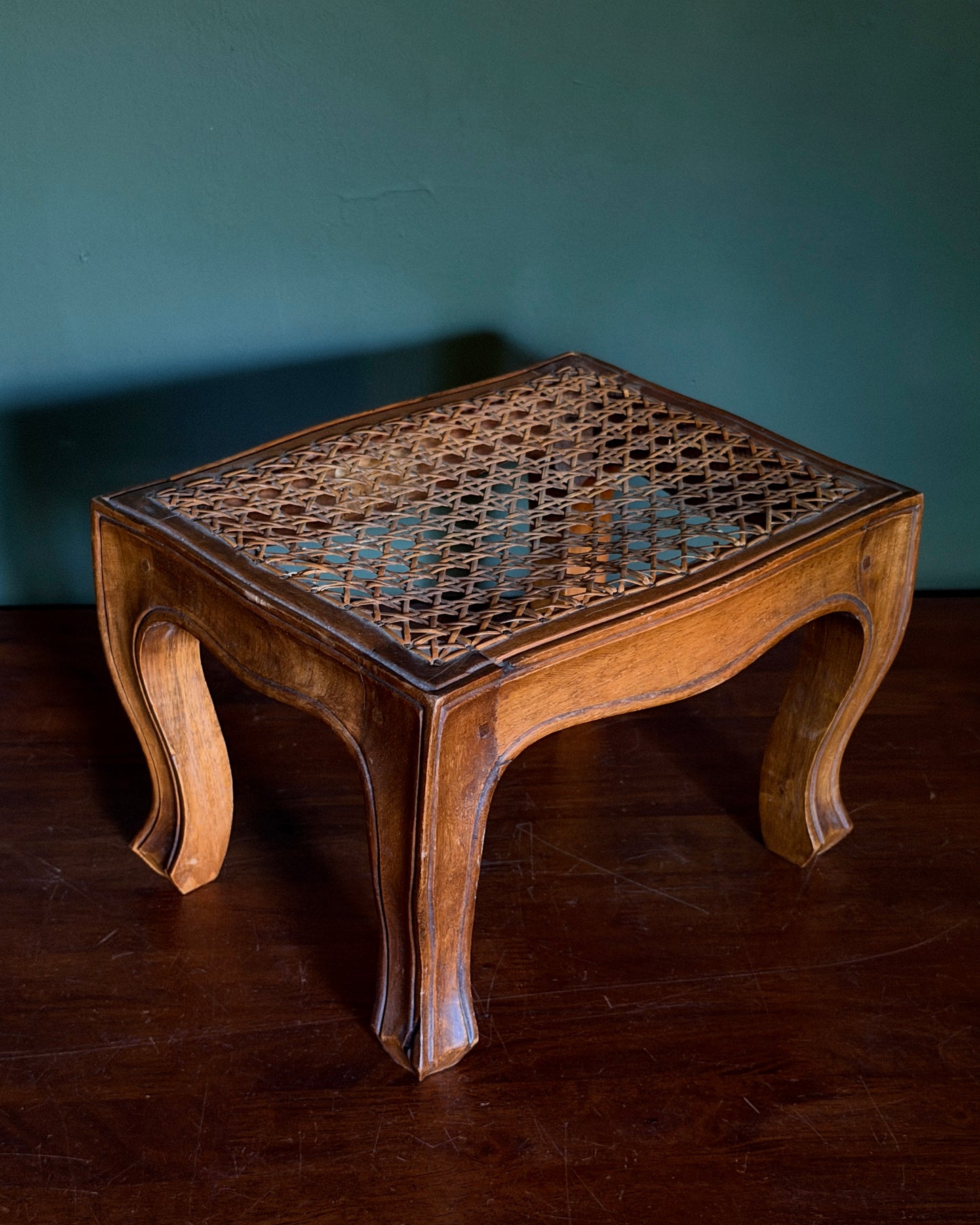 French Silhouette Caned Stool