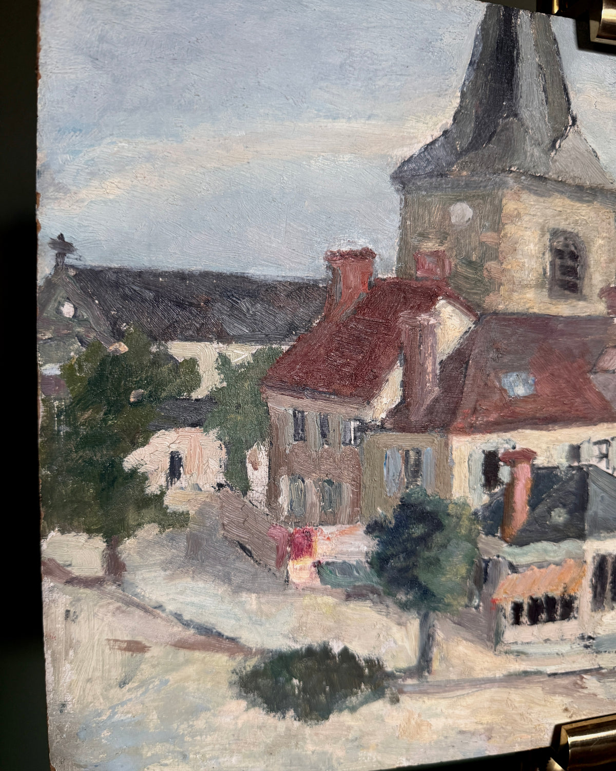 Impressionist French Town Painting