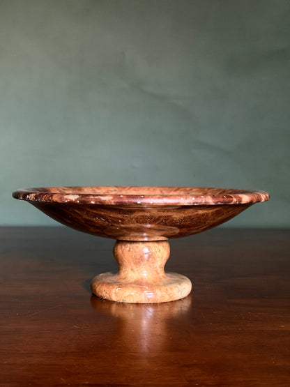 Brown Onyx Pedestal Compote