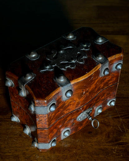 French Studded Wood Perfume Casket