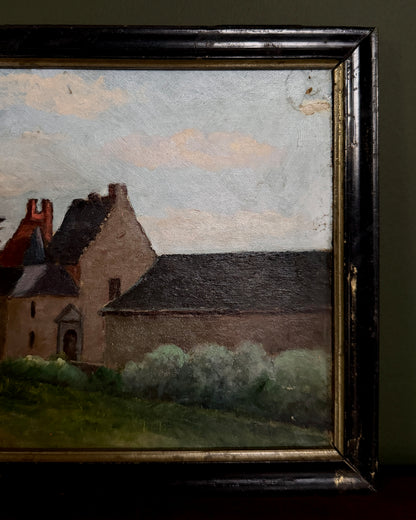 Medieval French Village Painting