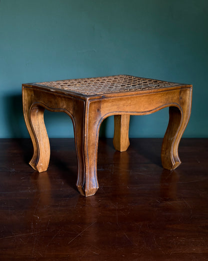 French Silhouette Caned Stool