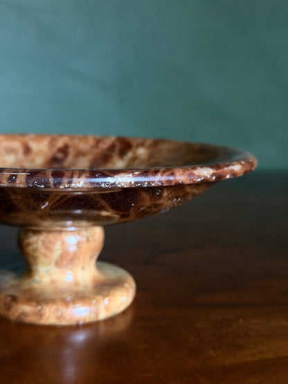 Brown Onyx Pedestal Compote