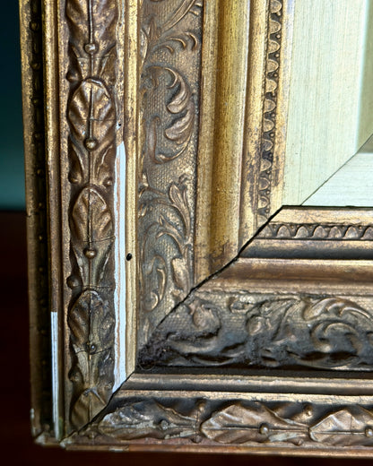 Antique Mountain and Lake Painting