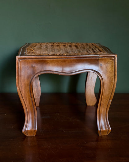 French Silhouette Caned Stool