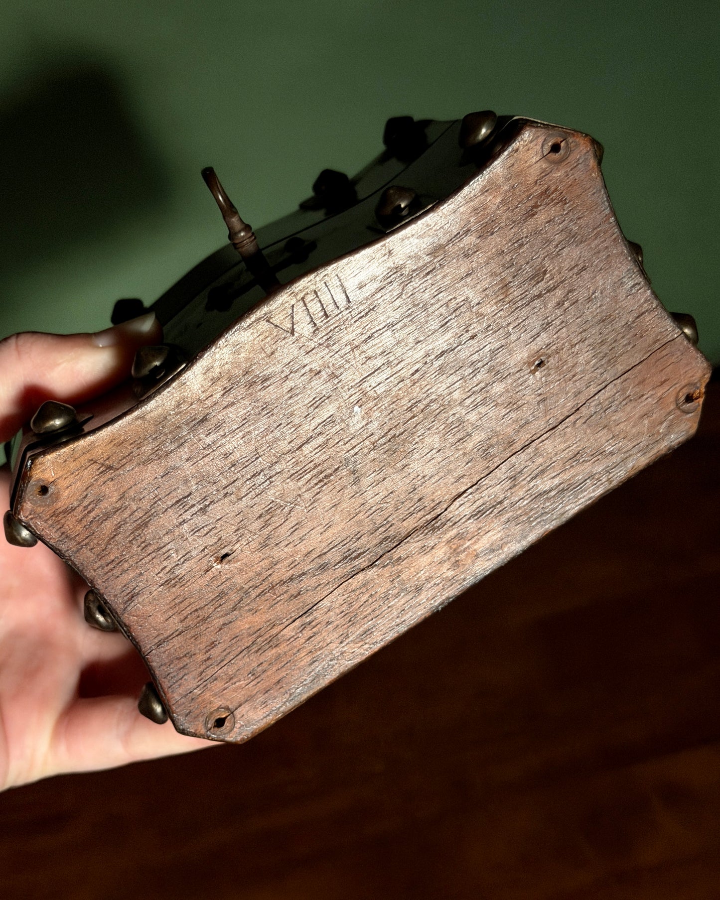 French Studded Wood Perfume Casket
