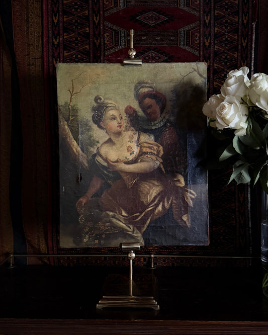 Large Brass Tabletop Gallery Easel