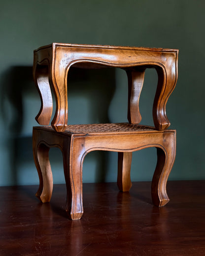 French Silhouette Caned Stool